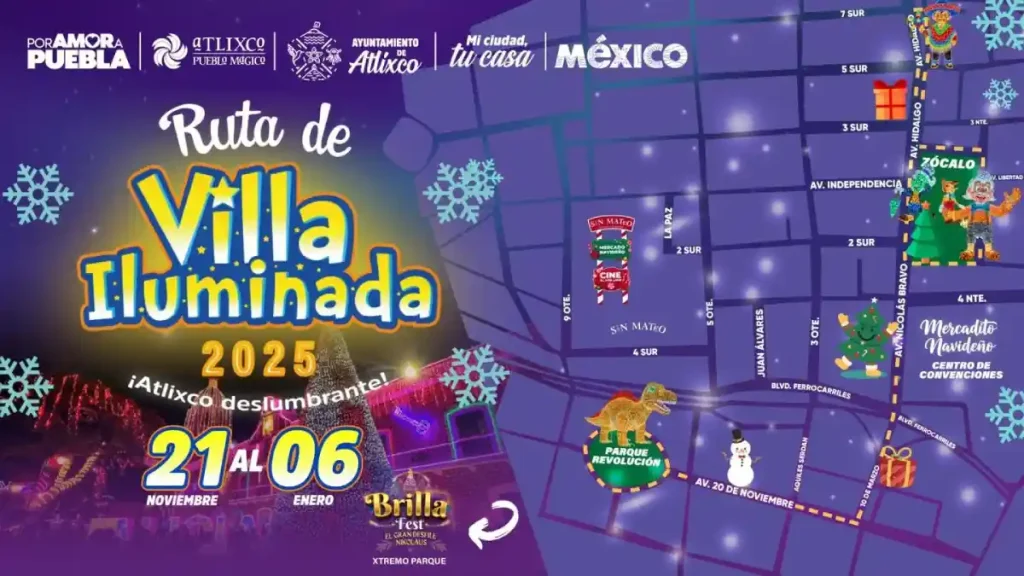 Mapa de la ruta de la Villa Iluminada 2025.